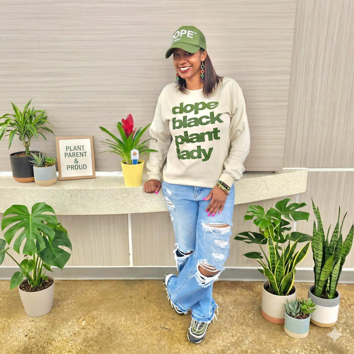 Dope Black Plant Lady Sweatshirt
