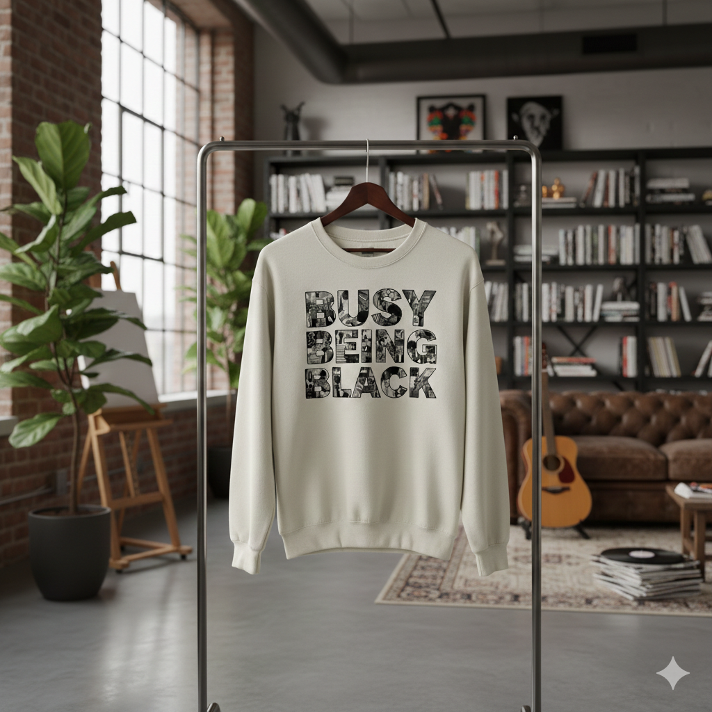 Busy Being Black Crewneck (Black Graffiti)