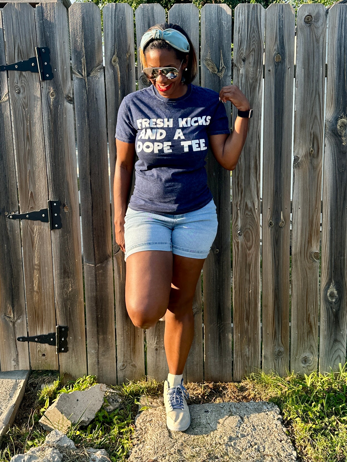 Fresh Kicks Dope Tee (Denim)