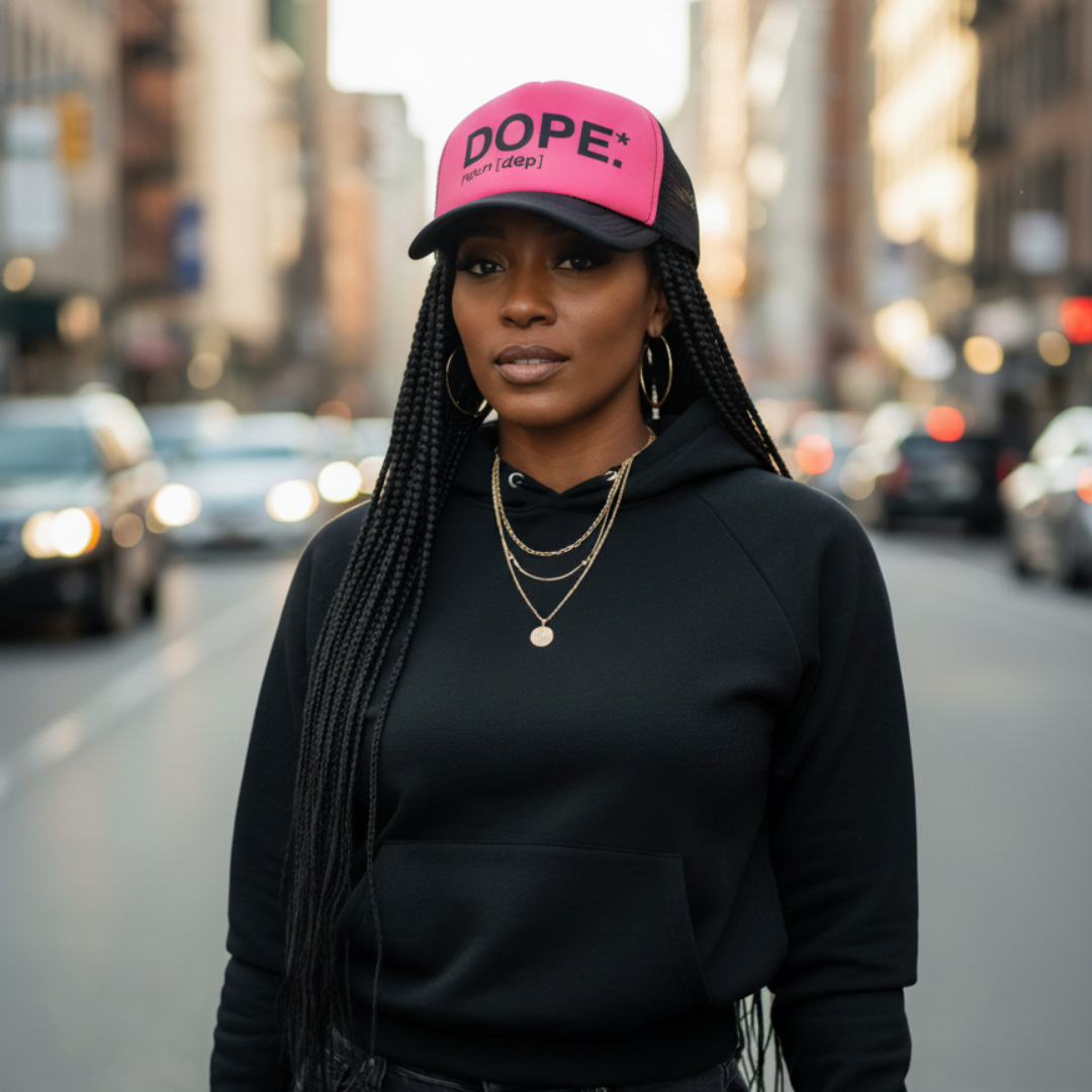 Dope Trucker Hat (FIGHT PINK)