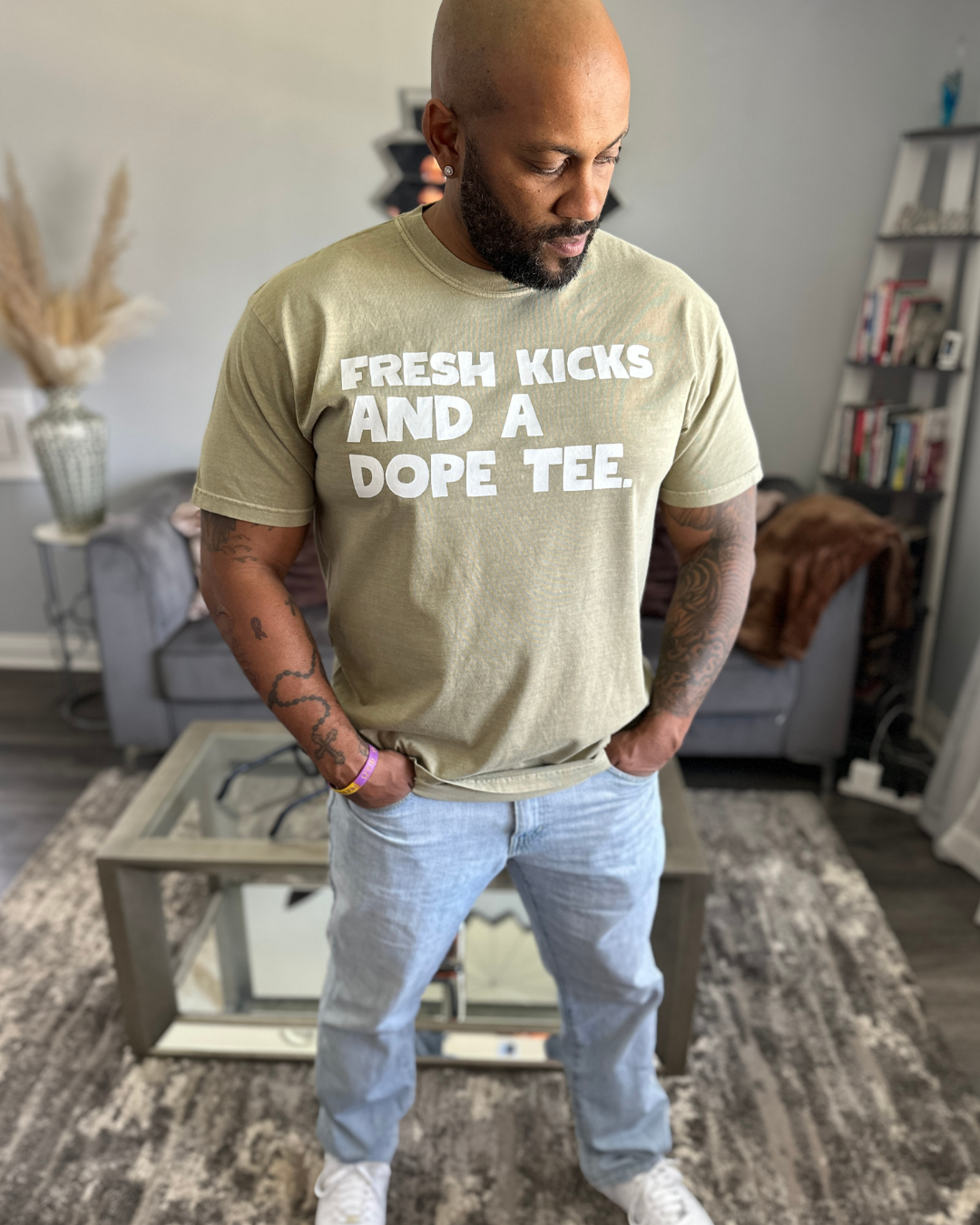 Fresh Kicks Dope Tee (Khaki)