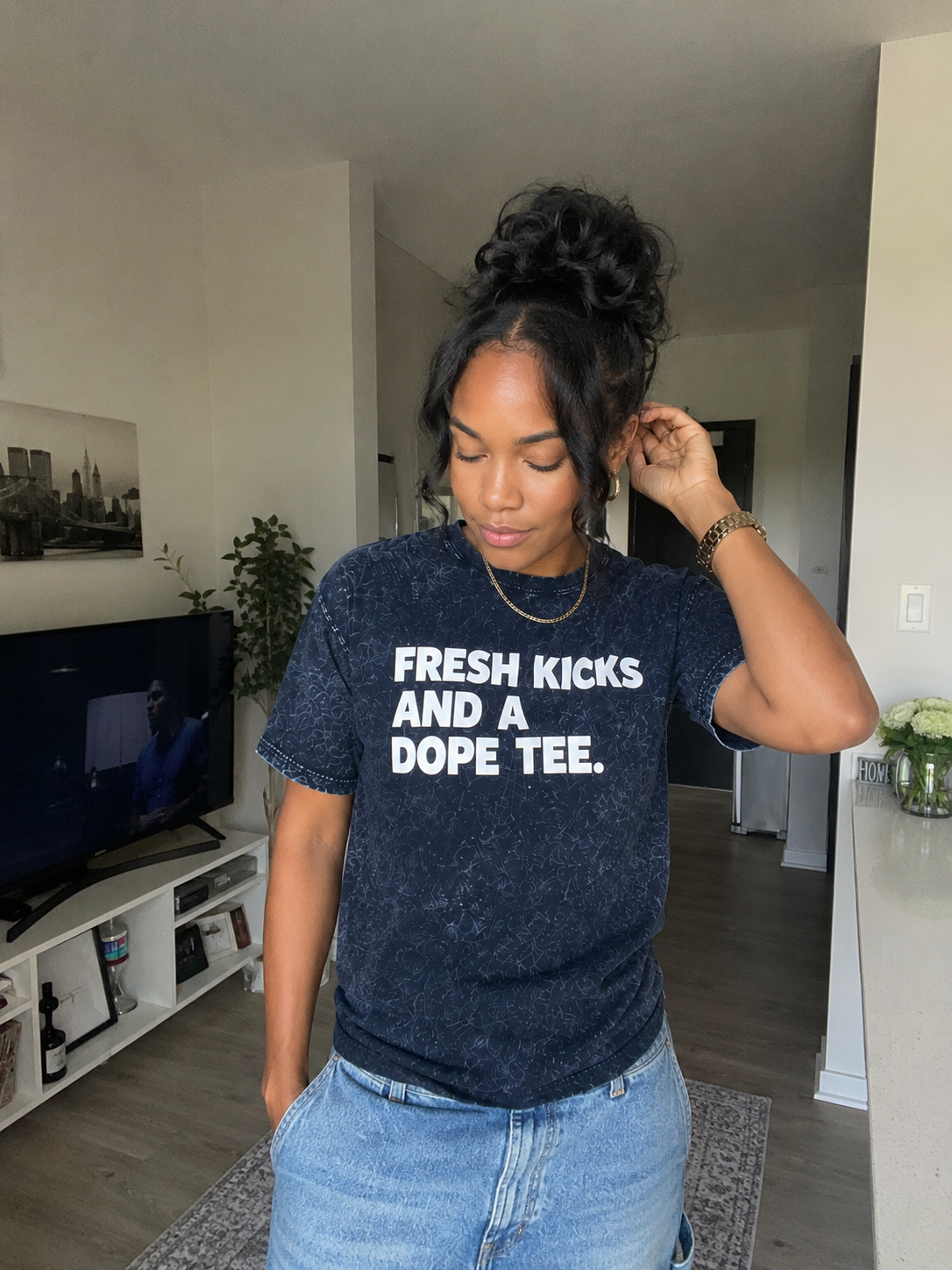 Fresh Kicks Dope Tee (Denim)