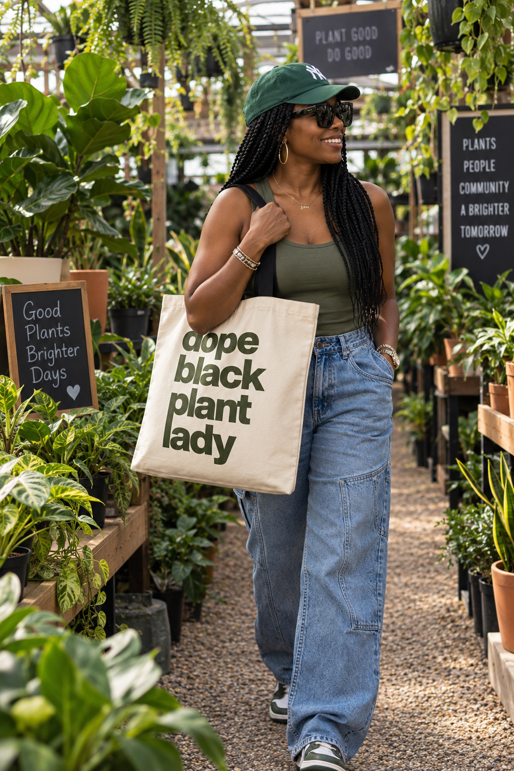 Dope Black Plant Lady Tote Bag