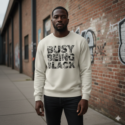 Busy Being Black Crewneck (Black Graffiti)