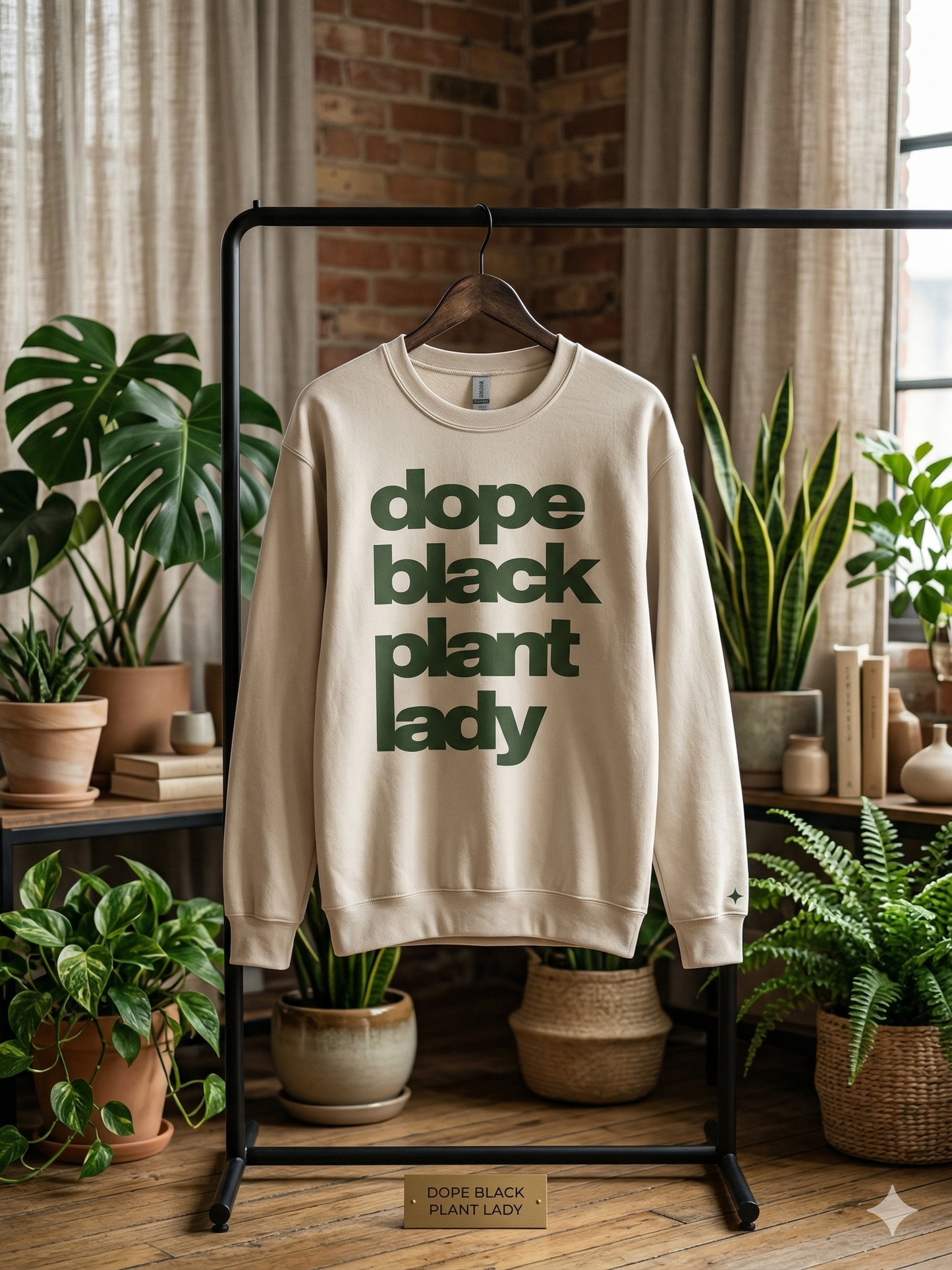 Dope Black Plant Lady Sweatshirt