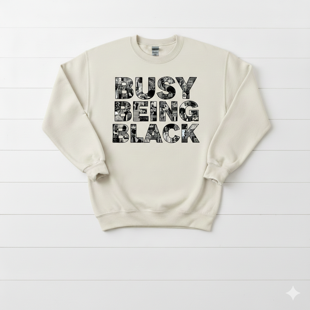 Busy Being Black Crewneck (Black Graffiti)