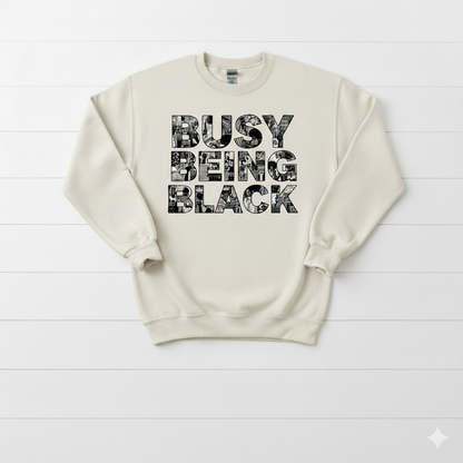Busy Being Black Crewneck (Black Graffiti)