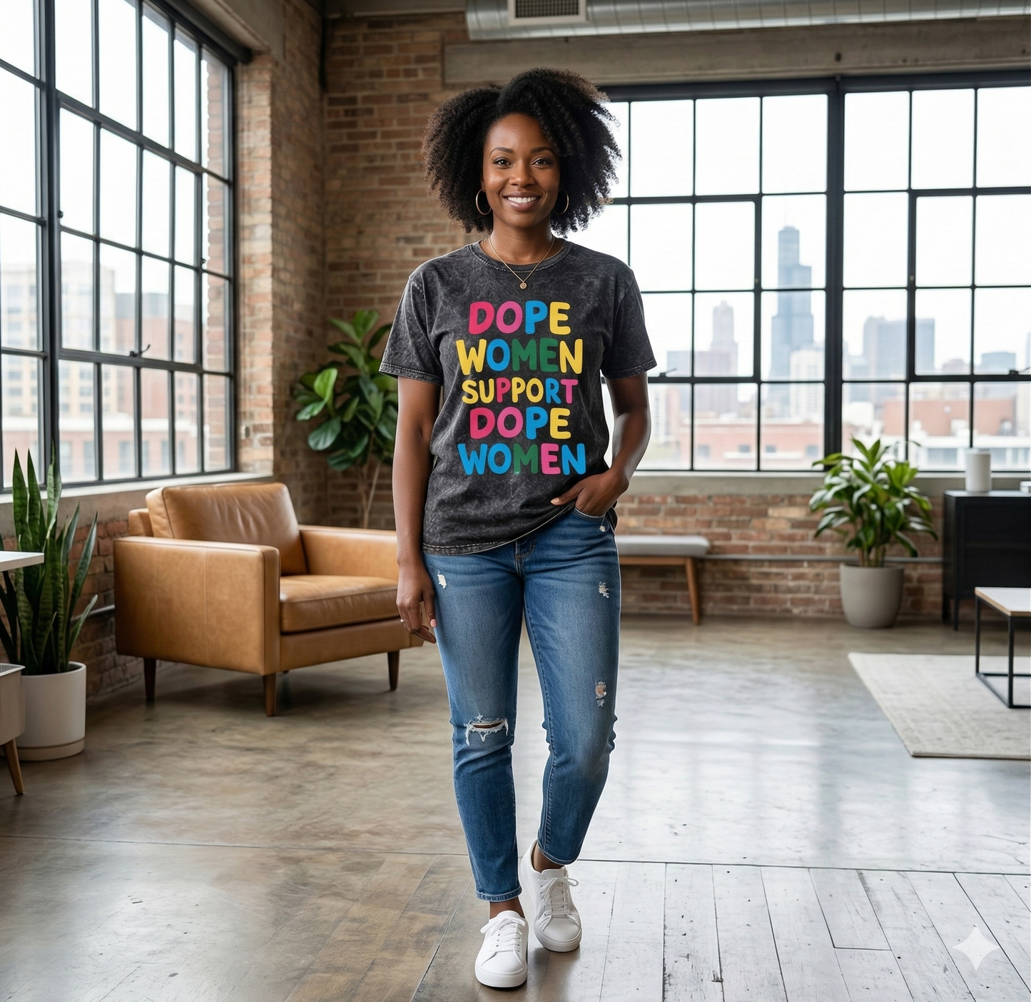 Dope Women Support Dope Women (Acid Wash) T-Shirt