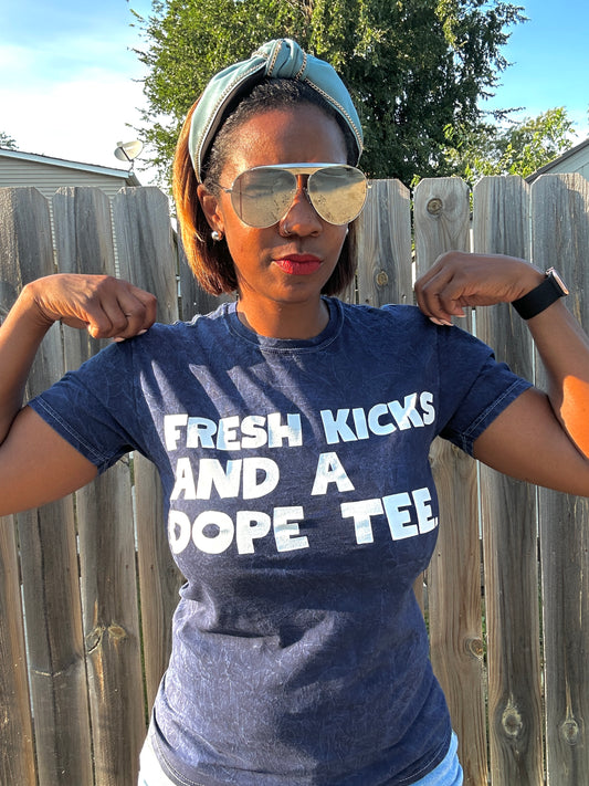Fresh Kicks Dope Tee (Denim)