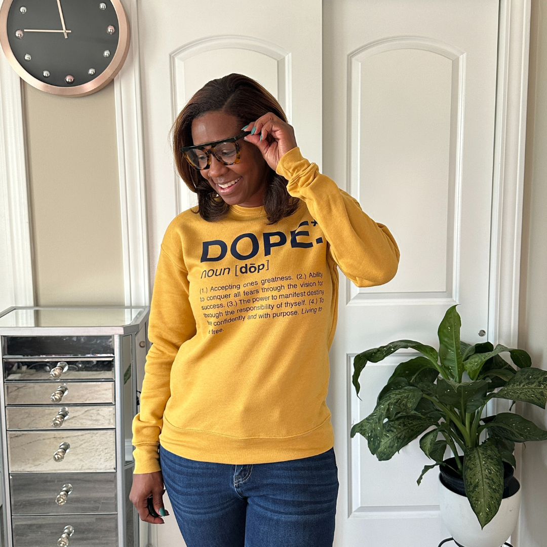 Dope Crewneck (Mustard/Navy)