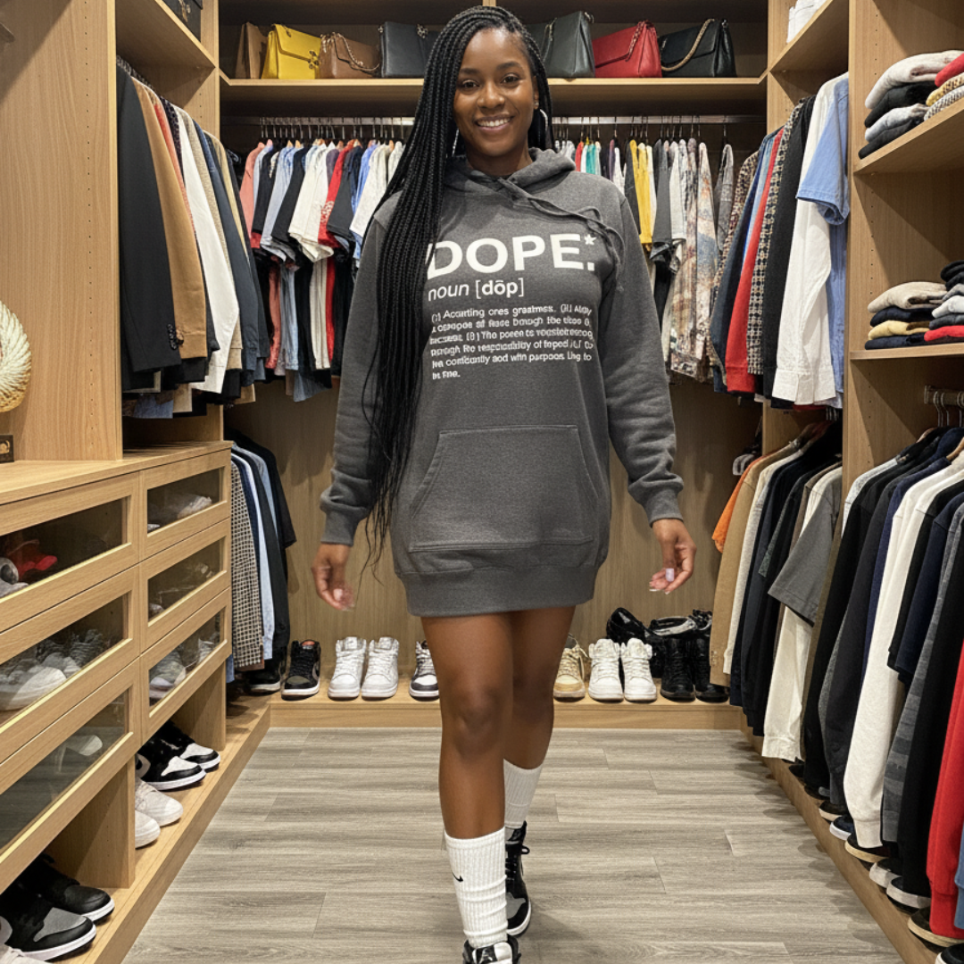 Dope Hoodie Dress (Charcoal)