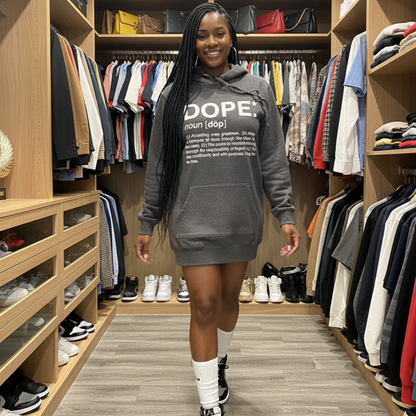 Dope Hoodie Dress (Charcoal)