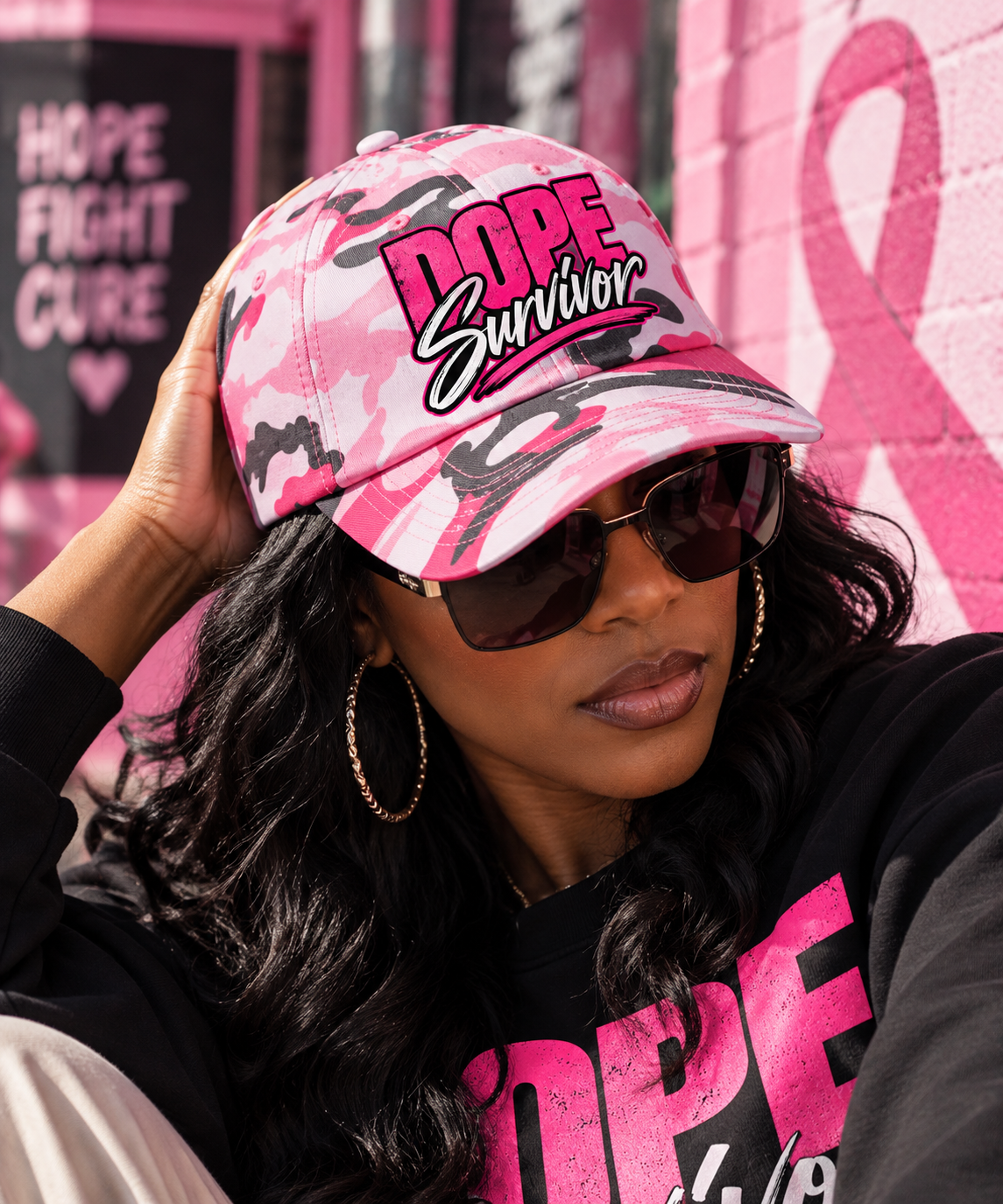 Dope Survivor Pink Camo Hat