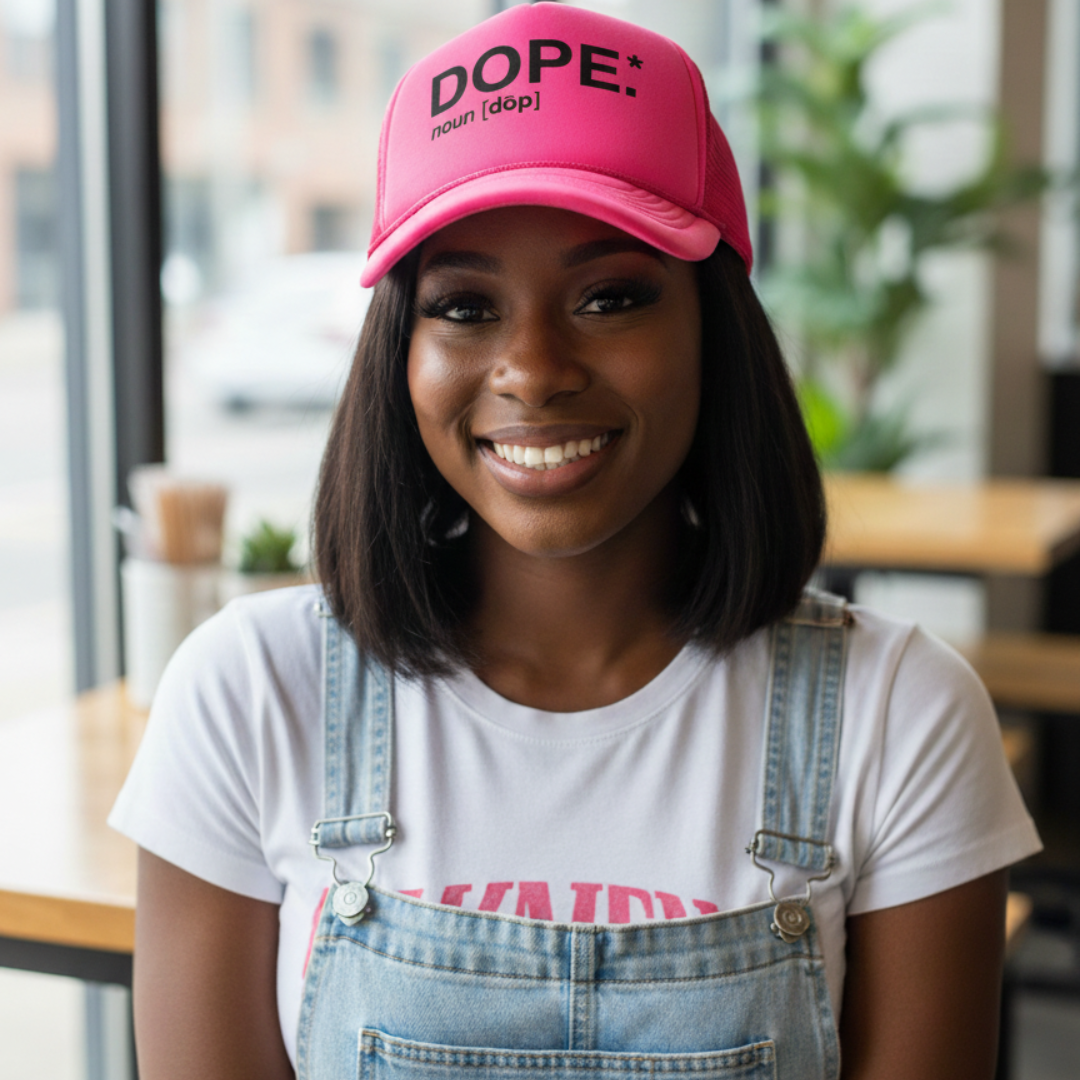 Dope Trucker Hat (FIGHT PINK)