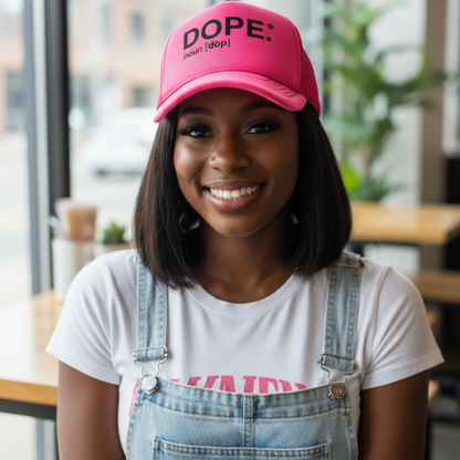 Dope Trucker Hat (FIGHT PINK)