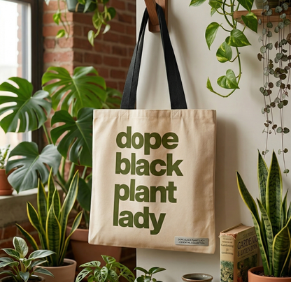 Dope Black Plant Lady Tote Bag