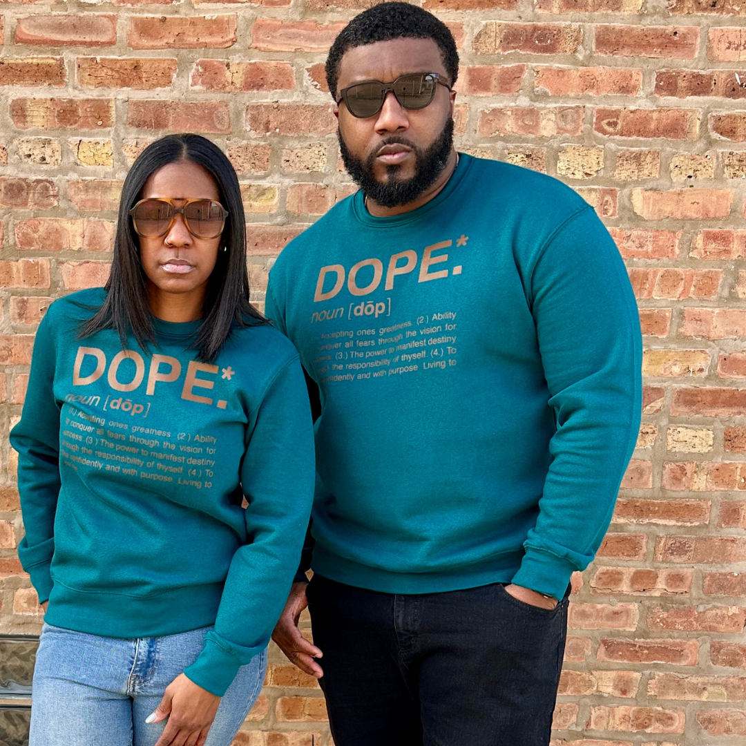Dope Crewneck (Turquoise & Timber)